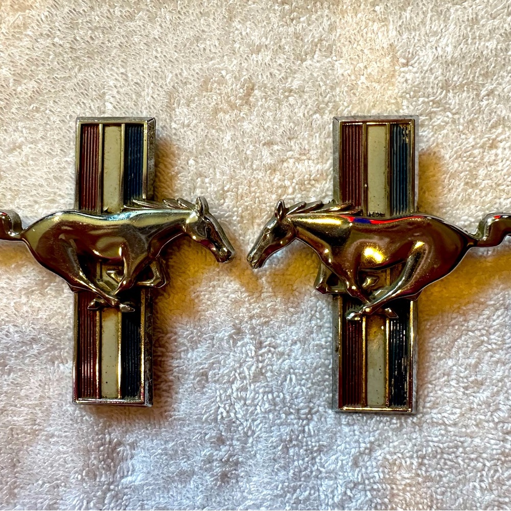Pair of Ford Mustang grille emblems